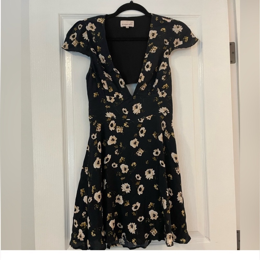 Sunday Best dress size 2 in dark blue - v neck and open back dress